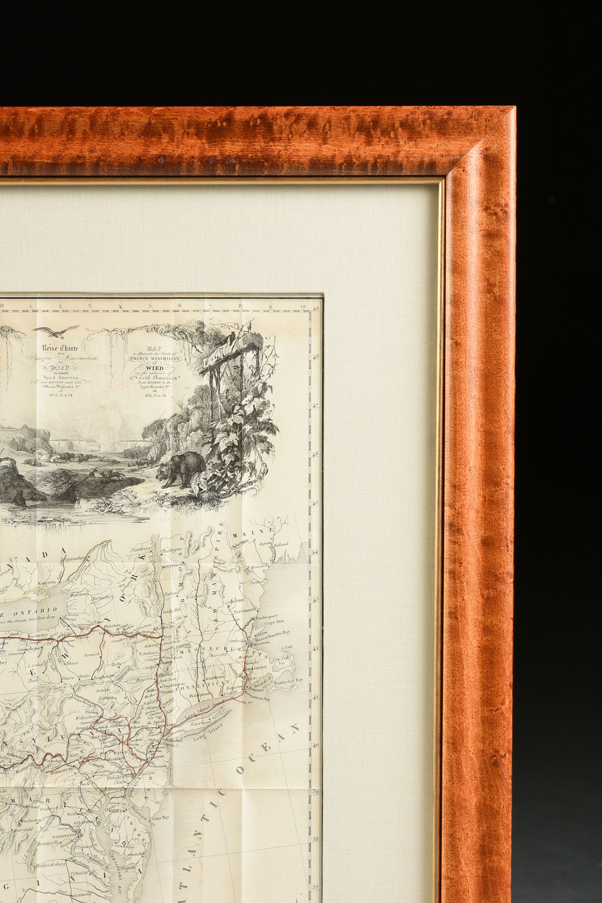 AN ANTIQUE MAP, "Map to Illustrate the Route of Prince Maximilian of Wied in the Interior of North - Image 8 of 9