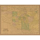 AN ANTIQUE MAP, "Oklahoma and Indian Ters.," 1891-1920, color engraving on paper, partial plate