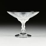 A VINTAGE LALIQUE FOOTED BOWL, "VIRGINIA," PARIS, MID 20TH CENTURY, the clear and frosted shallow