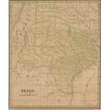 AN ANTIQUE ANTEBELLUM MAP, "Texas," NEW YORK, 1853-1856, engraving on paper, engraved by S.F. Baker,