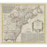 AN ANTIQUE MAP, "America Septentrionalis," NUREMBERG, 1756, hand color engraving on paper, Homann