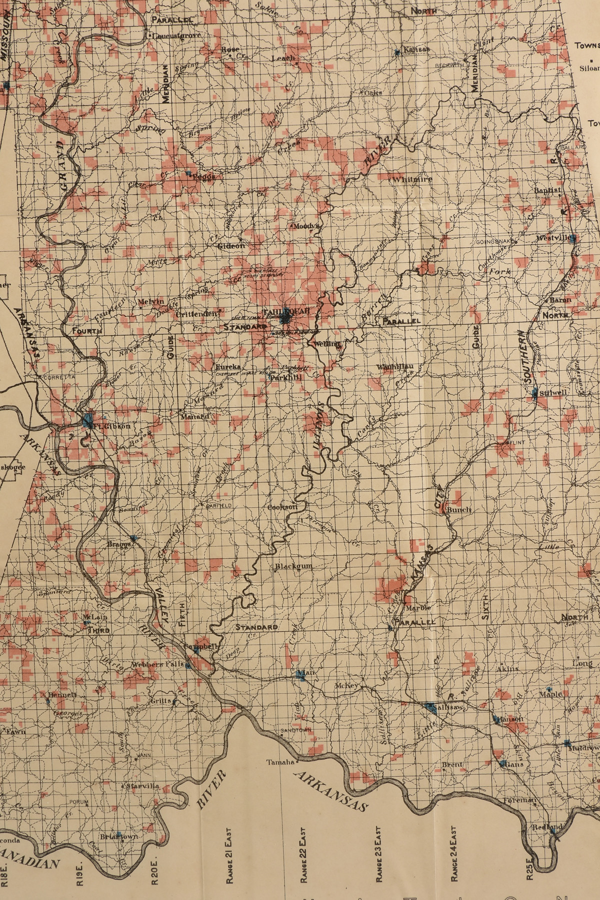 AN ANTIQUE MAP, "Department of the Interior Commission to the Five Civilized Tribes, Map Showing - Image 4 of 8