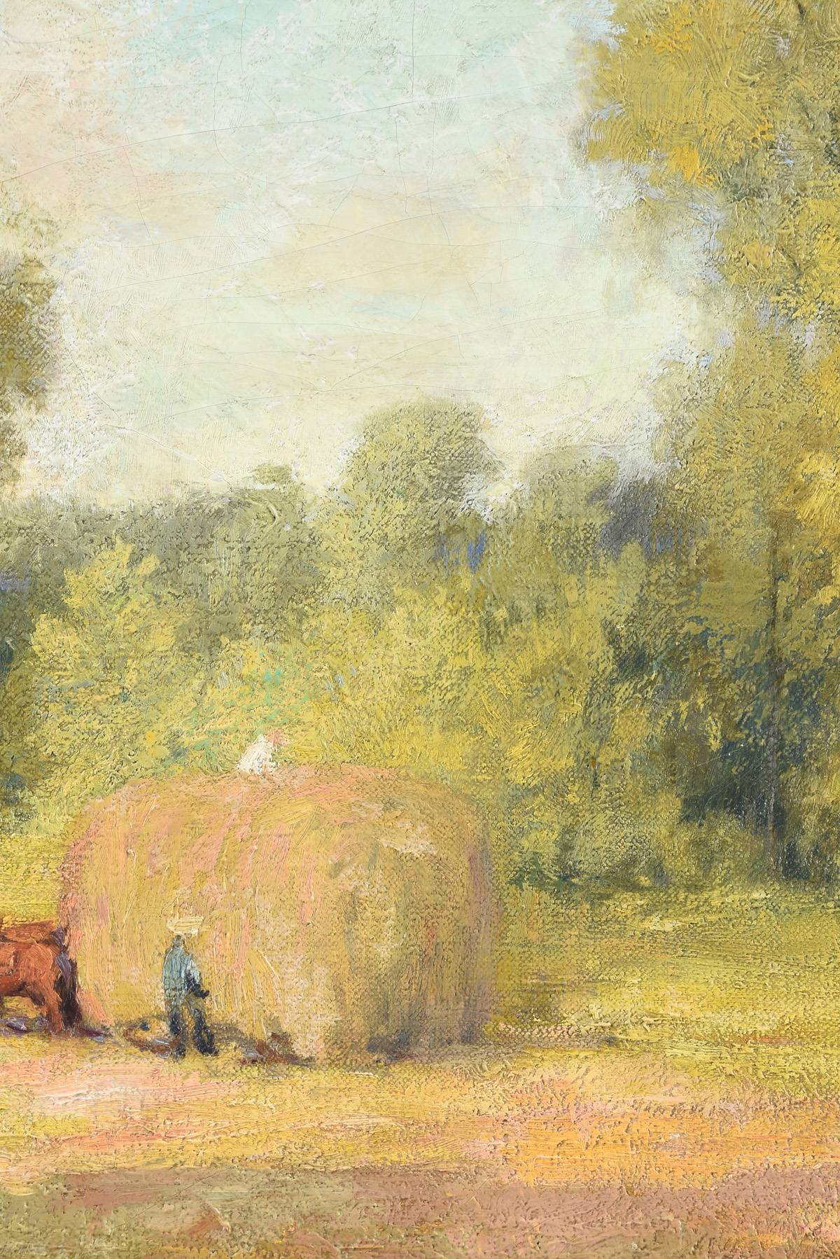 JAMES GOODWIN MCMANUS (American 1882-1958) A PAINTING, "Haystack and Horses in Hockanum Meadows, - Image 4 of 11
