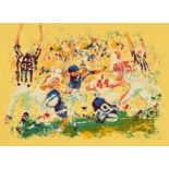 LEROY NEIMAN (American 1921-2012) A PRINT, "Touchdown," CIRCA 1973, color serigraph on paper, signed