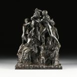 AN ITALIAN BRONZE GROUP OF THE FARNESE BULL, CIRCA 1890, after the Antique, nicely modeled and