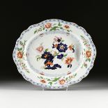 A WILLIAM IV IRONSTONE MEAT PLATTER, ENGLISH, 1830-1837, the scalloped edge over an underglaze