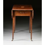 A FEDERAL SATINWOOD INLAID FLAME MAHOGANY PEMBROKE TABLE, POSSIBLY NEW YORK, 1790-1810, the