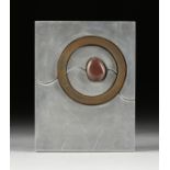 CHARLES PEBWORTH (American/Texas 1926-2019) A WALL SCULPTURE, "Find Me One," polished stainless