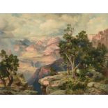 THOMAS MORAN (AMERICAN 1837-1926) A CHROMOLITHOGRAPH, "Grand Canyon of Arizona from Hermit Rim