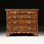 A GEORGE I WALNUT AND BURLED WALNUT BATCHELOR'S CHEST OF DRAWERS, EARLY 18TH CENTURY, the