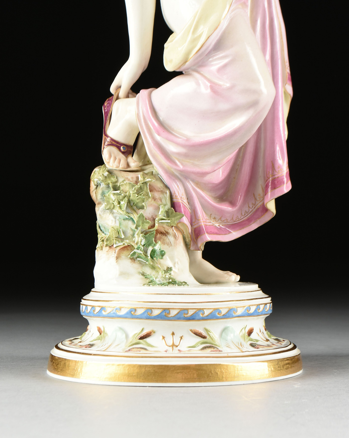 TWO MEISSEN POLYCHROME PAINTED PORCELAIN FIGURES, UNDERGLAZE AND INCISED MARKS, 19TH/20TH CENTURY, - Image 3 of 15