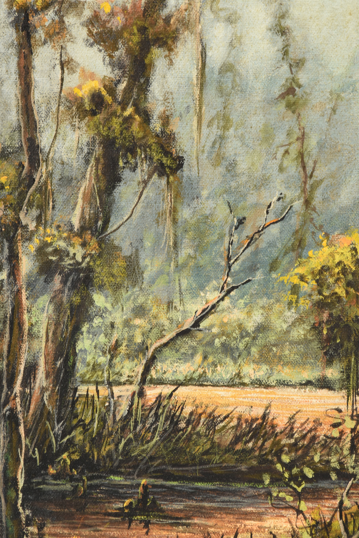 S.S. FISHER (American 20th Century) A PAINTING, "Sunlight in the Deep Swamp," oil on canvas, - Image 8 of 14