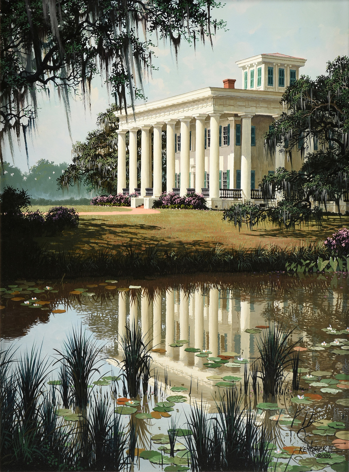 JAMES L. KENDRICK III (American/Louisiana 1946-2013) A PAINTING, "Greenwood Plantation, Feliciana