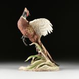 A BOEHM SCULPTURE, "Common Pheasant," UNITED STATES, hand painted bisque porcelain, number 26, verso