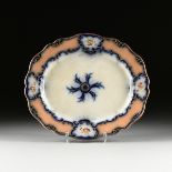 A CONTINENTAL IRONSTONE ROCOCO REVIVAL PLATTER, EARLY 20TH CENTURY, of serpentine ovoid form with