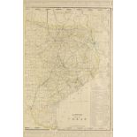 AN ANTIQUE MAP, "Eastern Half of Texas," CIRCA 1901, color engraving on paper, plate 350-351,