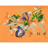 LEROY NEIMAN (American 1921-2012) A PRINT, "Orange Football," CIRCA 1972, silkscreen on orange