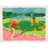 LEROY NEIMAN (American 1921-2012) A PRINT, "Chipping On," color silkscreen on paper, signed in