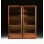 A VINTAGE MODERN ROSEWOOD TWO DOOR WALL CABINET, LATE 20TH CENTURY, of rectangular form and two