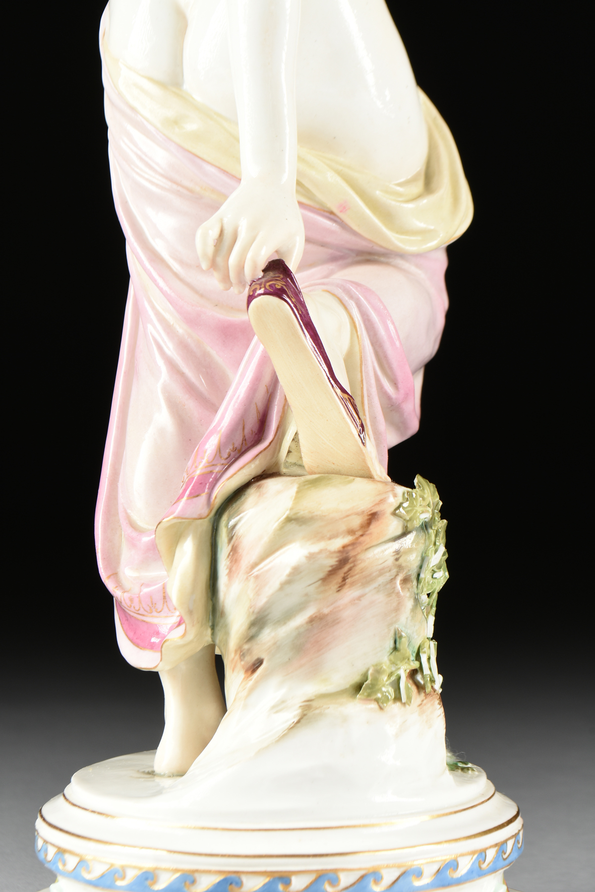 TWO MEISSEN POLYCHROME PAINTED PORCELAIN FIGURES, UNDERGLAZE AND INCISED MARKS, 19TH/20TH CENTURY, - Image 6 of 15