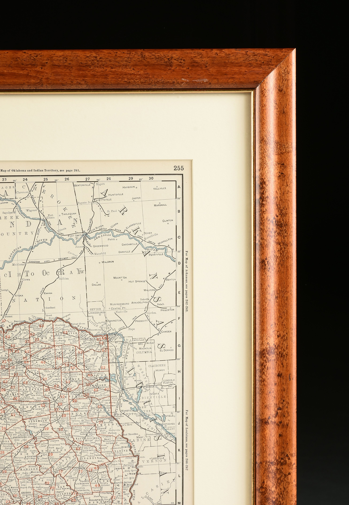 AN ANTIQUE MAP, "Rand McNally & Co.'s Texas," CHICAGO, CIRCA 1892, color engraving on paper, a - Image 6 of 7