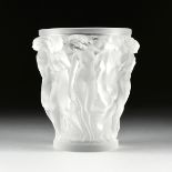 A LALIQUE FROSTED CRYSTAL "BACCHANTES" VASE, MODEL 12200, ENGRAVED SIGNATURE, LATE 20TH CENTURY,