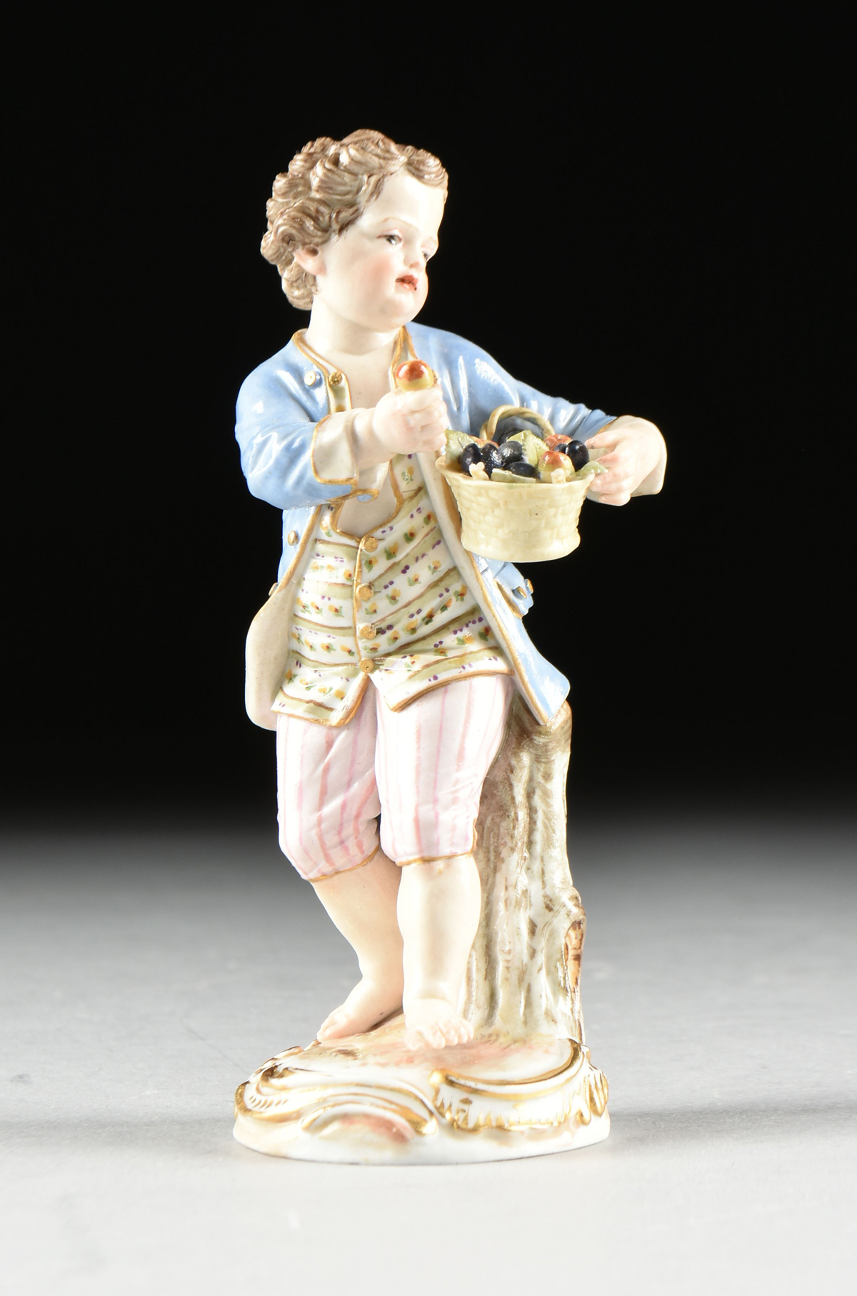 TWO MEISSEN POLYCHROME PAINTED PORCELAIN FIGURES, UNDERGLAZE AND INCISED MARKS, 19TH/20TH CENTURY, - Image 10 of 15
