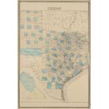 AN ANTIQUE MAP, "Texas and Indian Territory," 1880-1901, hand colored engraving on paper, a page