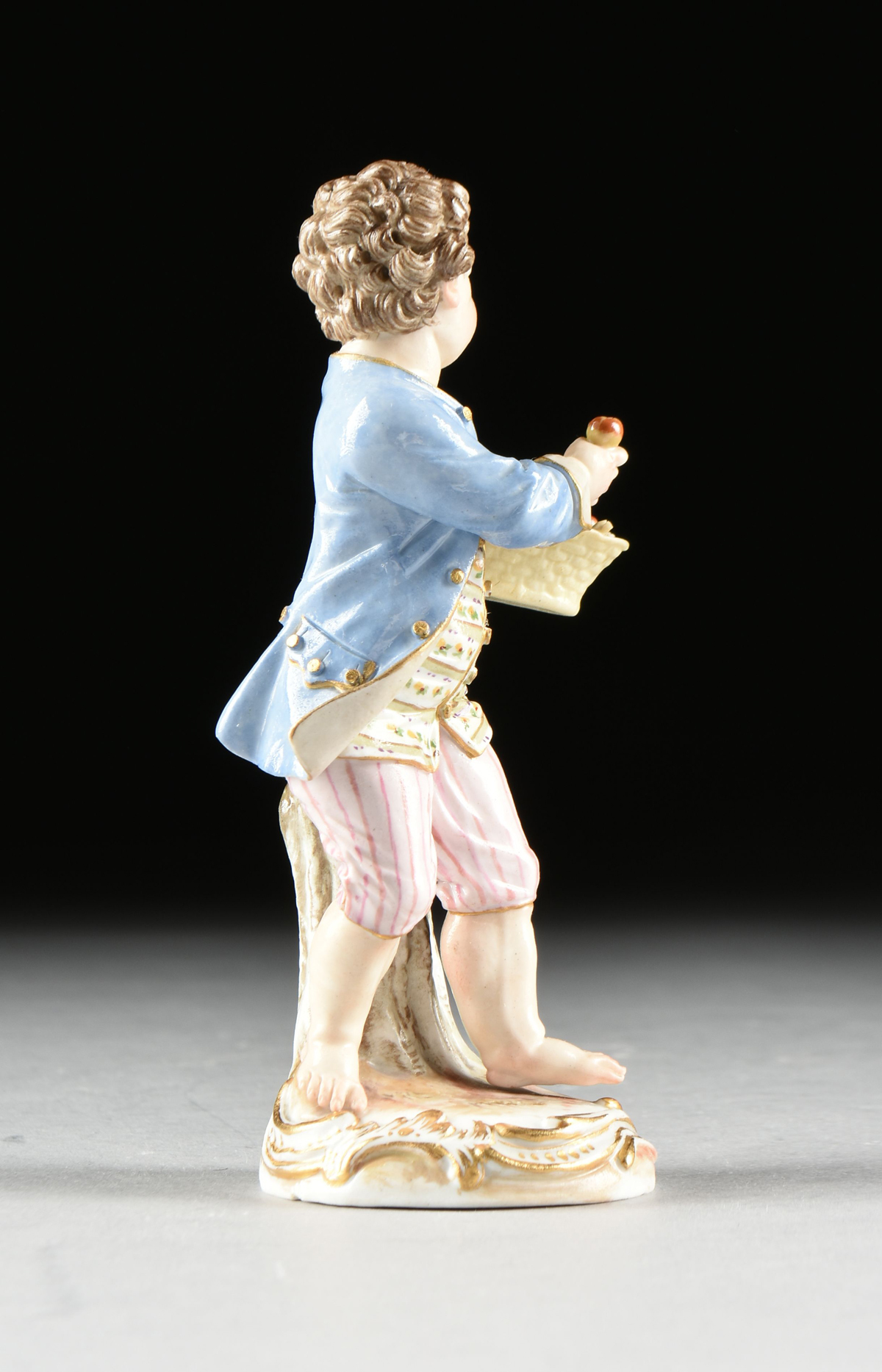 TWO MEISSEN POLYCHROME PAINTED PORCELAIN FIGURES, UNDERGLAZE AND INCISED MARKS, 19TH/20TH CENTURY, - Image 13 of 15