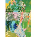 LEROY NEIMAN (American 1921-2012) A PRINT, "Tennis Serve," color serigraph on paper, signed L/R, "