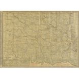 AN ANTIQUE MAP, "Rand McNally Standard Map of Oklahoma," CHICAGO, EARLY 20TH CENTURY, color