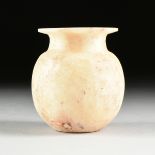 AN ANCIENT EGYPTIAN STYLE ALABASTER JAR, IN THE MIDDLE KINGDOM PERIOD (2050-1640 BC) TASTE, the pale