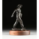 PAUL MOORE (Creek) Muscogee Nation, Sweet Potato Clan b. 1957) A BRONZE SCULPTURE, "Seed Sower,"