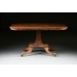 AN EARLY VICTORIAN SATINWOOD INLAID ROSEWOOD TILT TOP BREAKFAST TABLE, ENGLISH, EARLY/MID 19TH