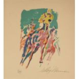 LEROY NEIMAN (American 1921-2012) A PRINT, "Home Stretch," color serigraph on paper, signed "leRoy