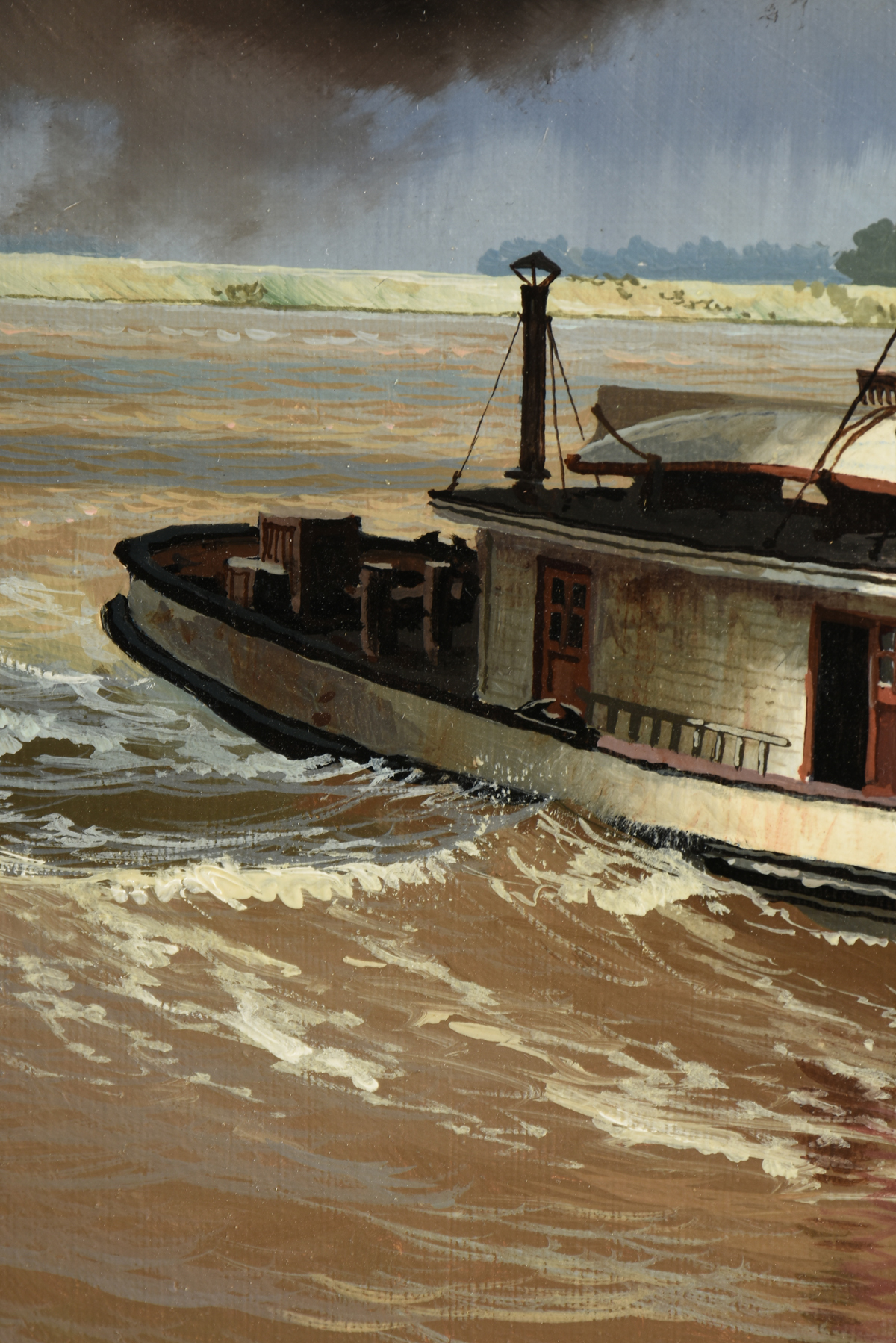 JAMES L. KENDRICK III (American/Louisiana 1946-2013) A PAINTING, "Steam Tug Laurel," 1986, oil on - Image 6 of 14