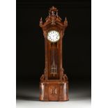 A RENAISSANCE REVIVAL GILBERT NO. 7 FLOOR STANDING REGULATOR WALNUT CLOCK, AMERICAN, CIRCA 1881,