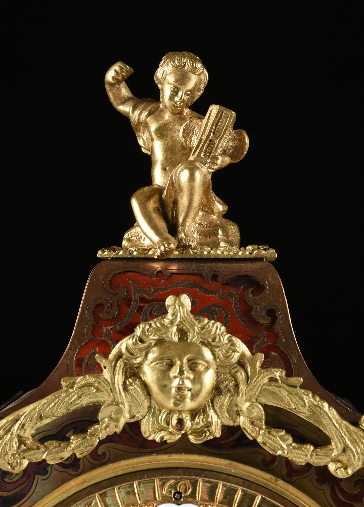 A LOUIS XIV STYLE ORMOLU MOUNTED BOULLE MARQUETRY BRACKET CLOCK, LATE 19TH CENTURY, the short - Image 5 of 10