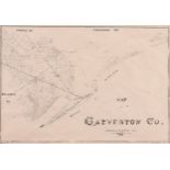 A FACSIMILE CADASTRAL MAP, "Map of Galveston Co. General Land Office 1883," a reproduction of the