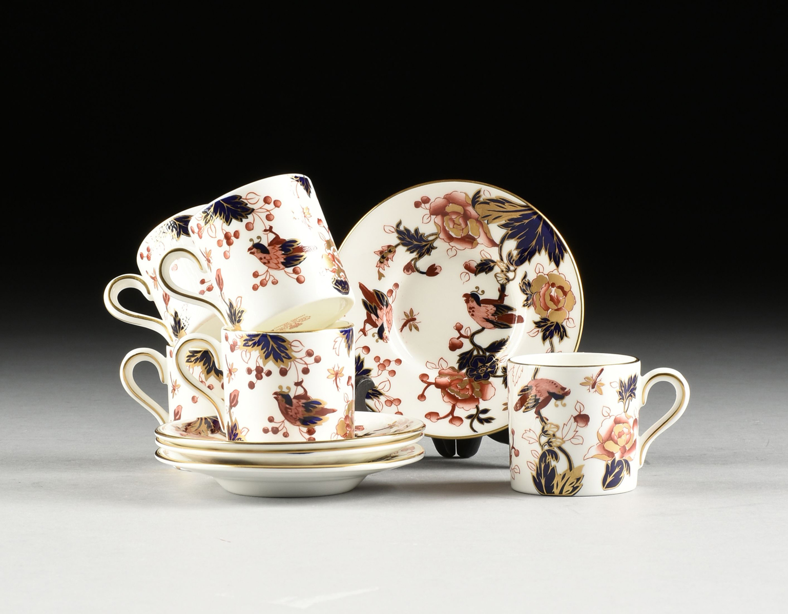 A FIFTY-FOUR PIECE COALPORT PORCELAIN PART DINNERWARE SET, HONG KONG PATTERN, SIGNED, 20TH - Image 7 of 8