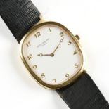 A PATEK PHILIPPE 18K YELLOW GOLD "Golden Ellipse," WRIST WATCH, the dial with applied gold Arabic