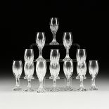 A SET OF FOURTEEN BACCARAT "MASSENA" CORDIAL GLASSES, FRENCH, MODERN, clear crystal, verso with