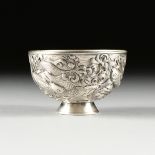 A JAPANESE REPOUSSÃ‰ JUMPING CARP AND WAVES SILVER BOWL, KONOIKE SILVERSMITHS, MEIJI PERIOD, CIRCA