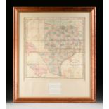 AN ANTIQUE RECONSTRUCTION ERA MAP, "Traveller's Map of the State of Texas," CHARLES M. PRESSLER, NEW