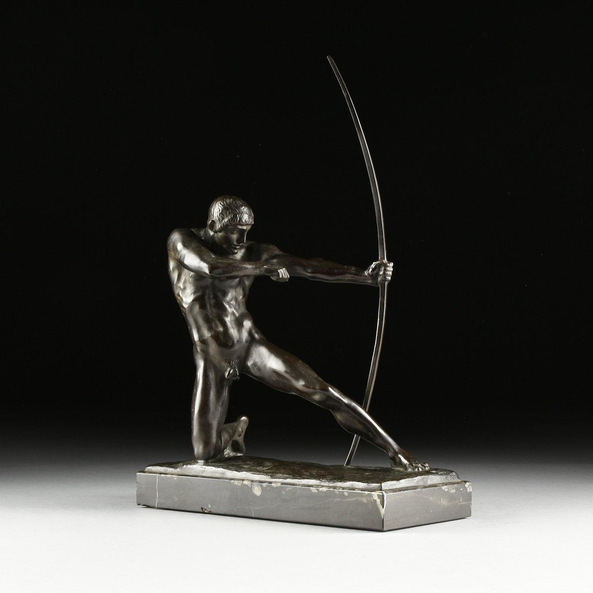 after ULYSSE GÃ‰MIGNANI (German 1906-1973) A BRONZE SCULPTURE, "The Archer," GLADENBECK FOUNDRY, - Image 6 of 11