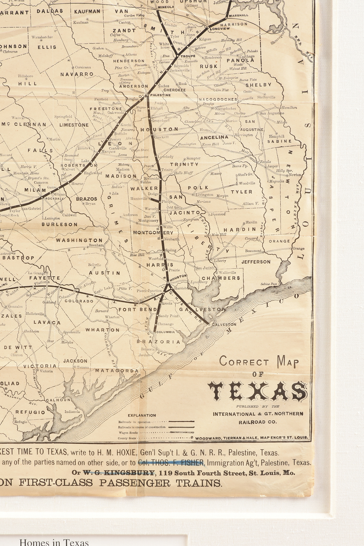 AN ANTIQUE PROMOTIONAL MAP, "Correct Map of Texas," DECEMBER 28, 1876-1880, newsprint on paper - Image 5 of 8