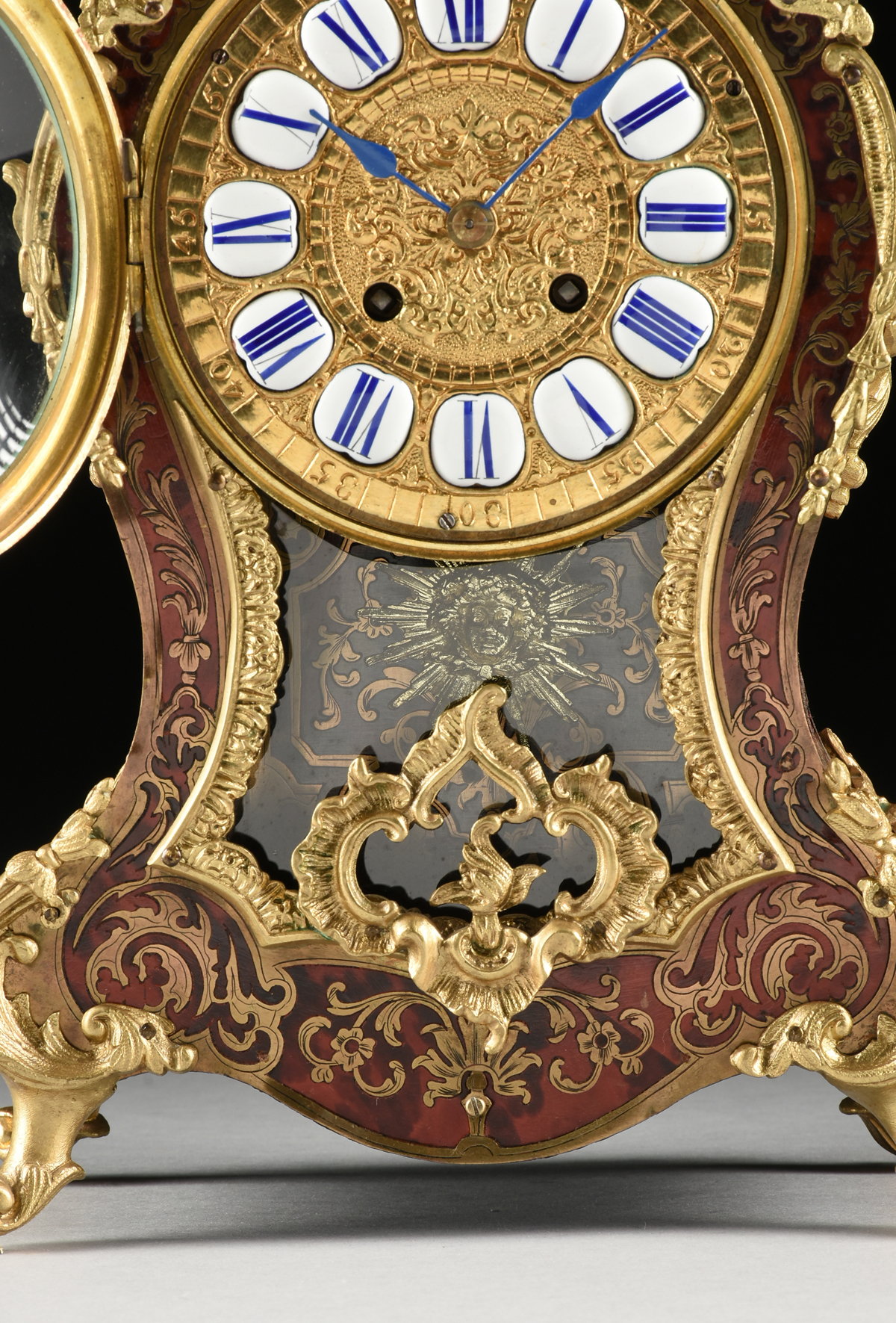 A LOUIS XIV STYLE ORMOLU MOUNTED BOULLE MARQUETRY BRACKET CLOCK, LATE 19TH CENTURY, the short - Image 3 of 10