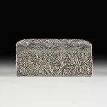 A JAPANESE SILVER CHRYSANTHEMUM LIDDED BOX, BY SANJU SAKU, YOKOHAMA, MARKED, MEIJI PERIOD, CIRCA