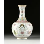 A QING DYNASTY FAMILLE ROSE ENAMELED PORCELAIN VASE, MARKED, CHINESE, DAOGUANG (1821-1850), the