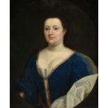 ENGLISH SCHOOL, A PAINTING, "Half Length Portrait of a Lady in Blue," 17TH/18TH CENTURY, oil on